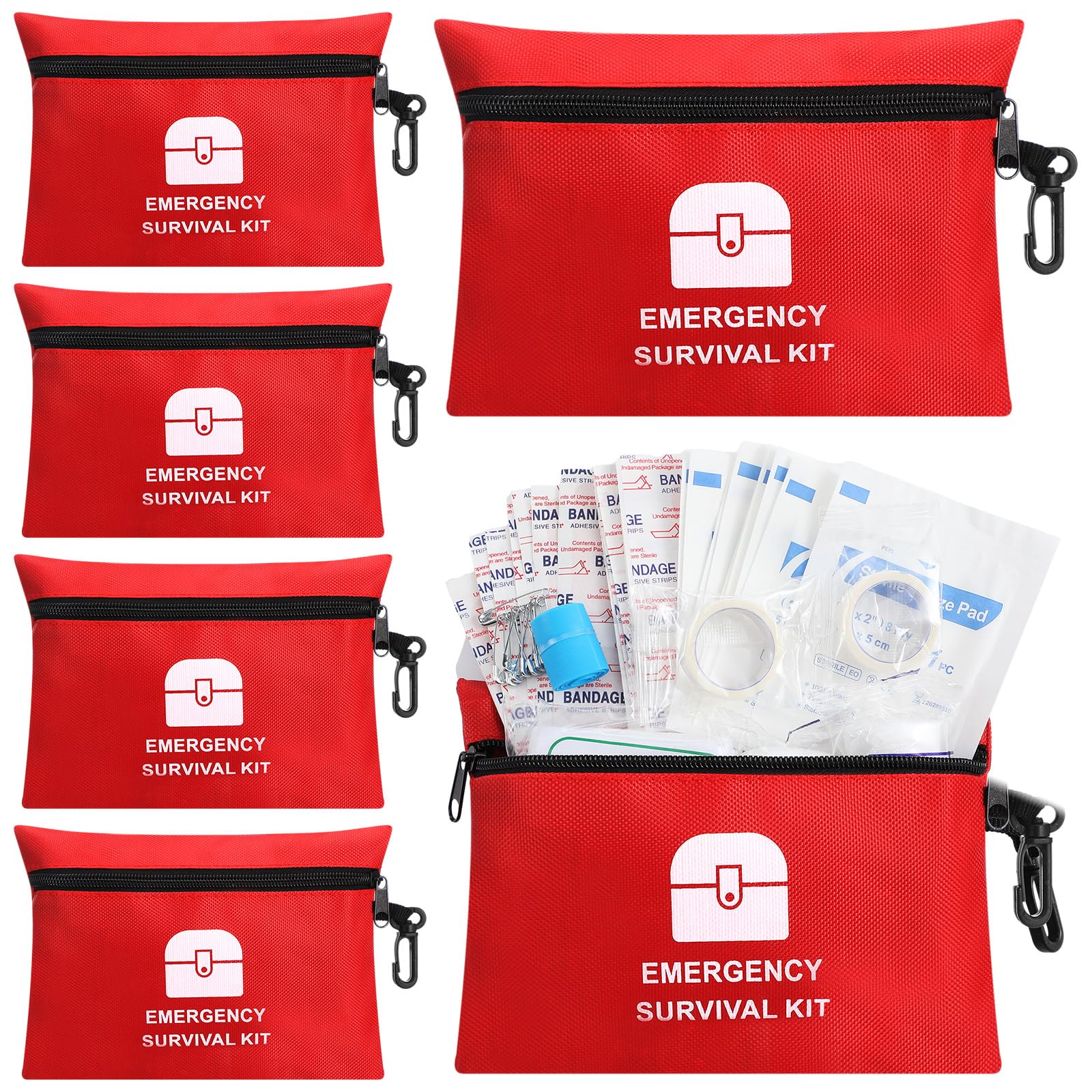 Geiserailie 522 pezzi Bulk Mini Kit di pronto soccorso Kit di sopravvivenza da viaggio Attrezzature di emergenza Viaggio Must Haves per la casa, auto, escursionismo, posto di lavoro all'aperto