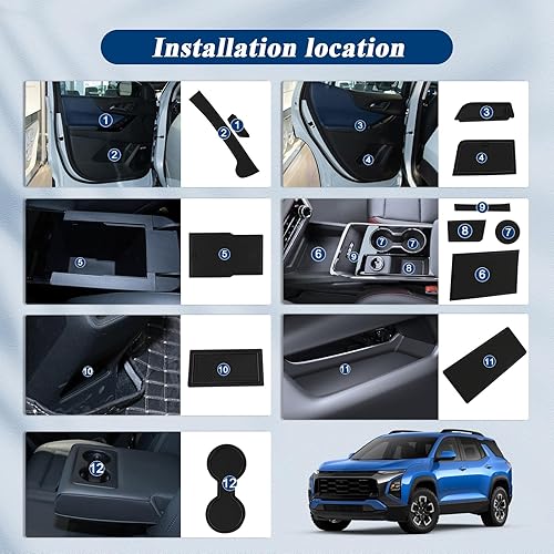 Miniatura 7 de BIBIBO 17 alfombrillas de ranura para puerta de automóvil Equinox 2025 2025 2026 Equinox para interior de 2025 2026, almohadillas de ranura para