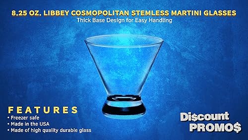 Miniatura 2 de Libbey - Vasos de Martini de 8.25 onzas, juego de 10, paquete a granel, ideal para cócteles, recuerdos de boda, recuerdos de fiesta, eventos, color