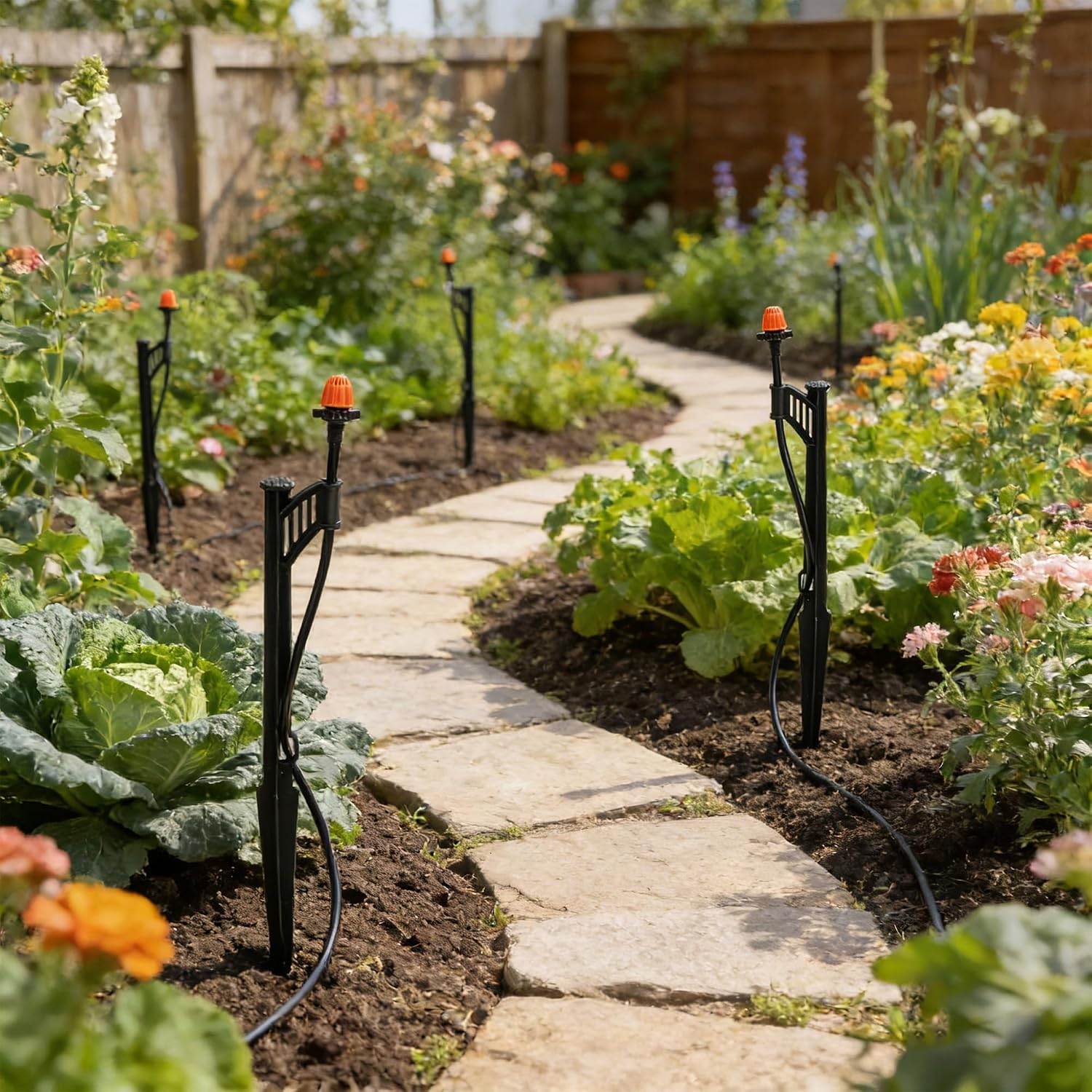 30 Pcs 12.8 Inch Irrigation Drip Support Stakes 1/4 Inch Adjustable Riser Drip Lines Tubing Hose Holder for Drip Irrigation Systems
