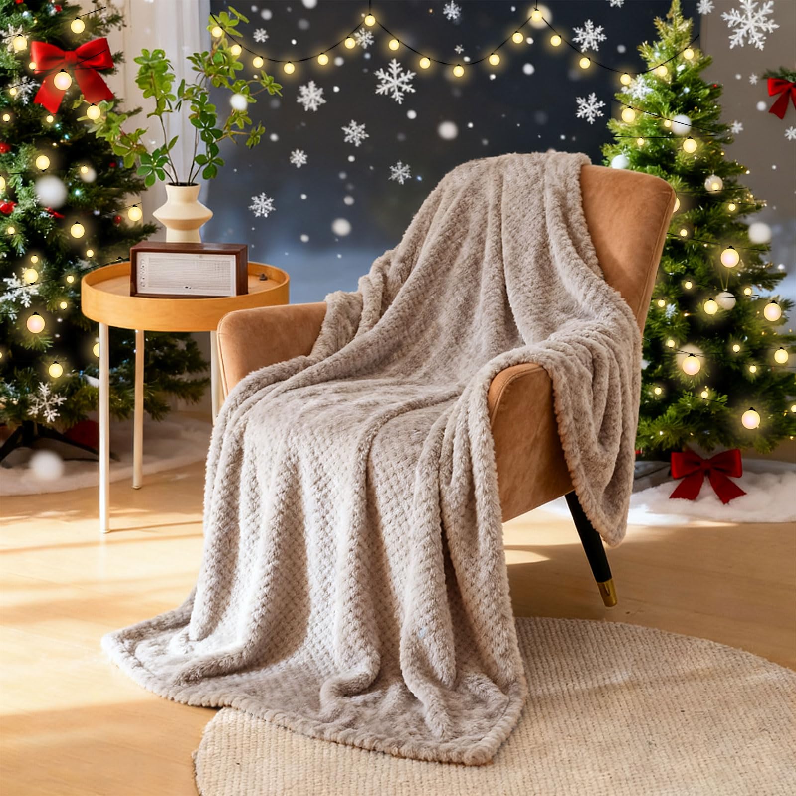 Plaid Canape Polaire Douce Couverture Polaire 60 x 70 cm Flanelle Kaki