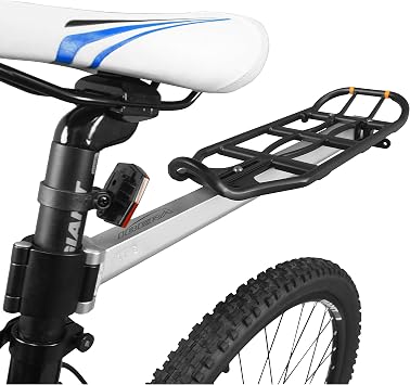 Ibera Seatpost-Mounted Rear Bike Rack - Quick-Release Bike Cargo Rack for 26"/700c Frames - 22 lbs Capacity & Adjustable Length - Weather Resistant Bicycle Rear Rack, Lightweight Anodized Aluminum