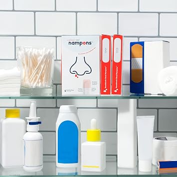 Nampons for Nosebleeds 12 Nose Bleed Stoppers w/Clotting Agent for Adults
