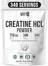 Pure Creatine HCL Powder Unflavored HCL Creatine Supplement for Men and Women Supports Muscle Strength Endurance Energy Cognitive Support & Cellular Hydration Easy to Mix Non-GMO, 9 oz (255 g)