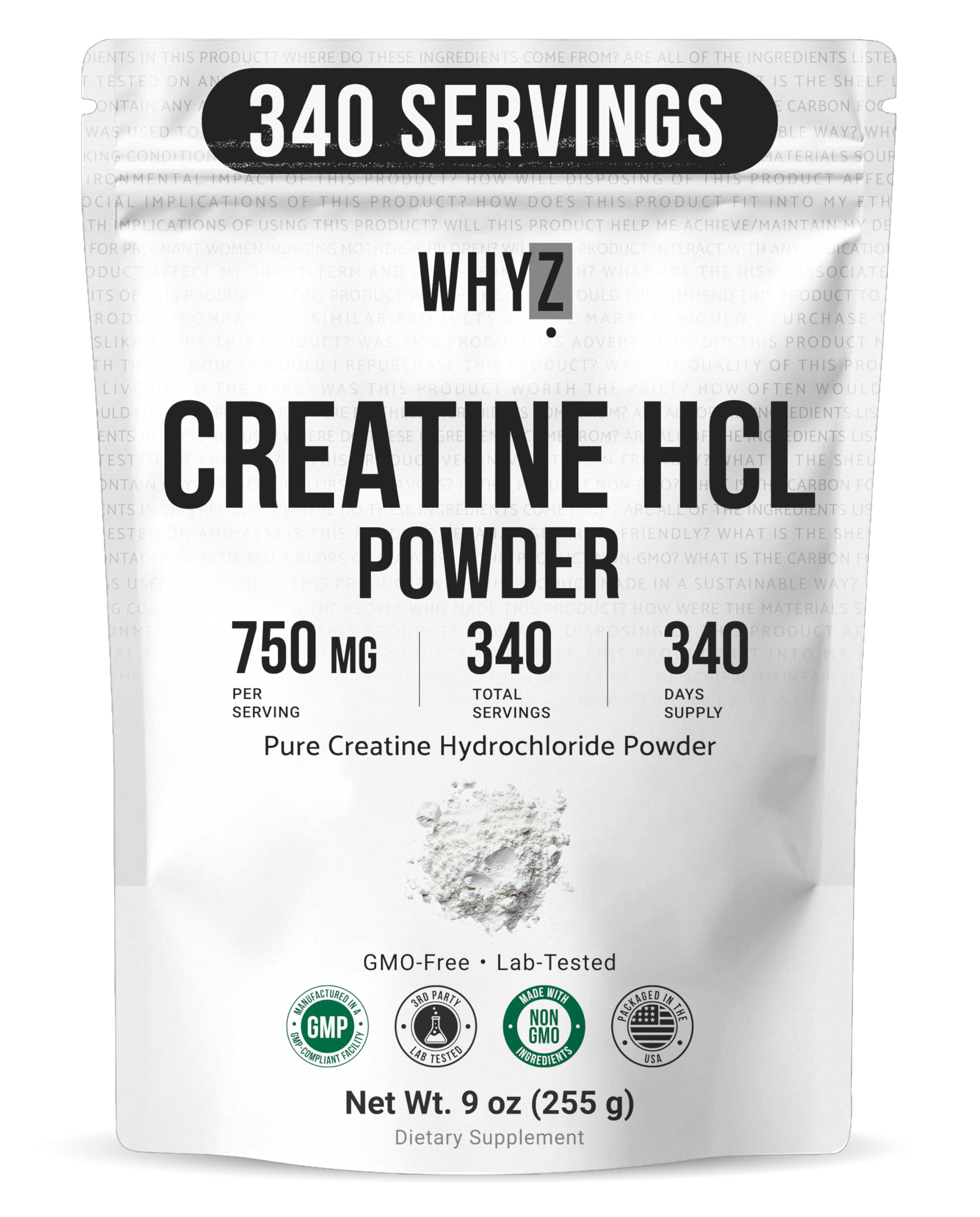 Pure Creatine HCL Powder Unflavored HCL Creatine Supplement for Men and Women Supports Muscle Strength Endurance Energy Cognitive Support & Cellular