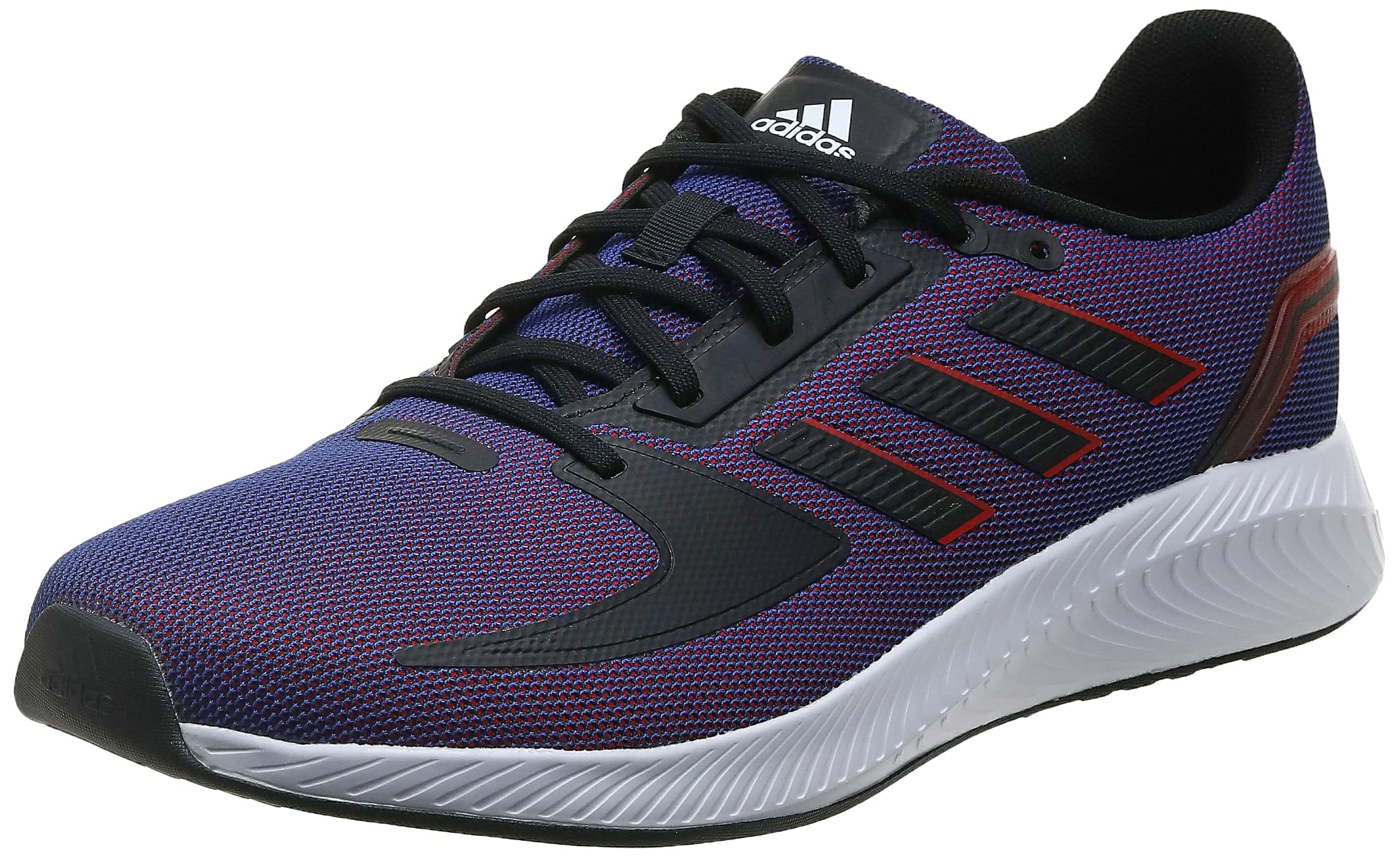 adidas Men's RUNFALCON 2.0 Running Shoe, Semi Night Flash Core Black Scarlet, 6.5 UK