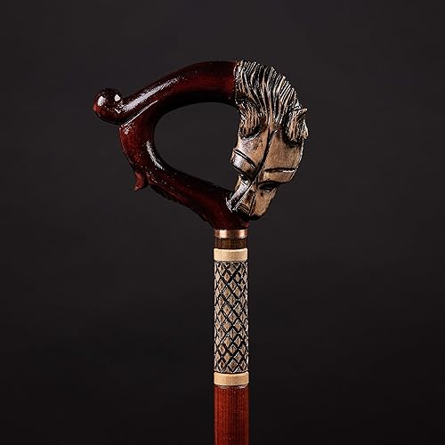 Miniatura 2 de Carved Walking Stick - Handmade Wolf Wooden Cane - Amazing Carved Hiking Baston for Gift