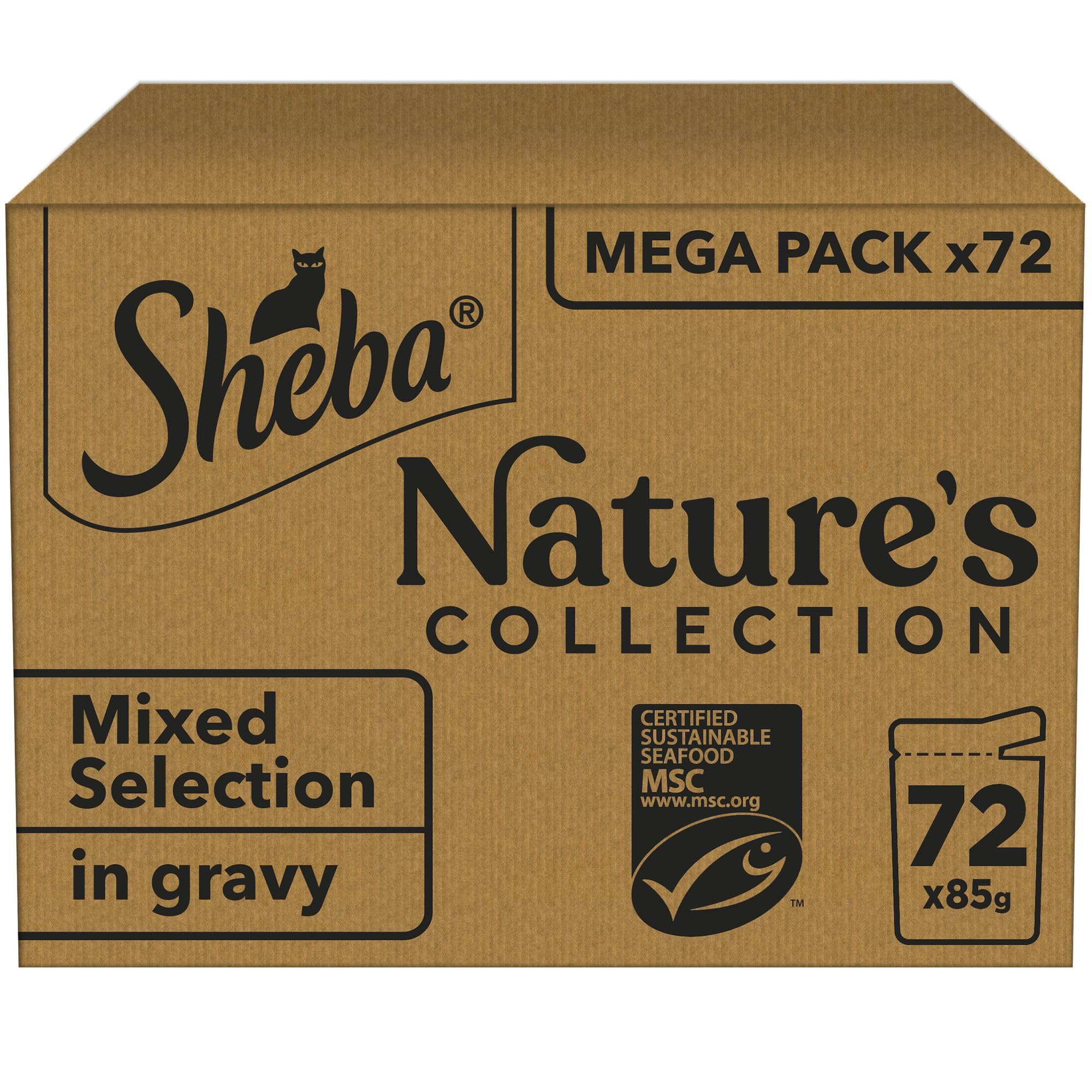 ShebaNatures Collection Cat Pouches Mixed Selection in Gravy 72x85g pack