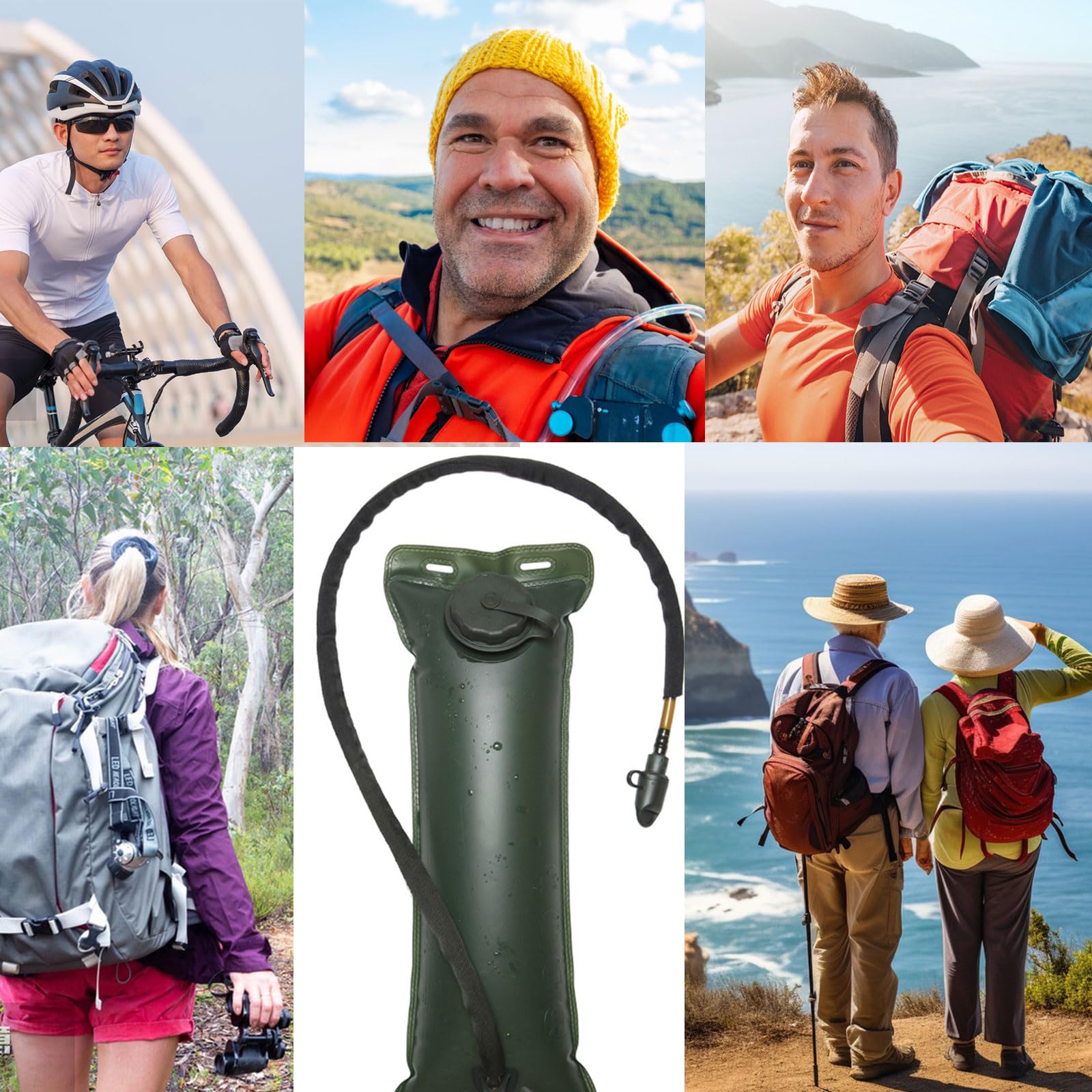 Bolsa de Hidratación, Vejiga de Hidratación, Bolsa De Agua para Mochila Hidratación 3L, Bolsa de Agua Portátil, Tapa a Prueba de Fugas y Tubo de Aislados, para Ciclismo, Correr, Senderismo, Escalada