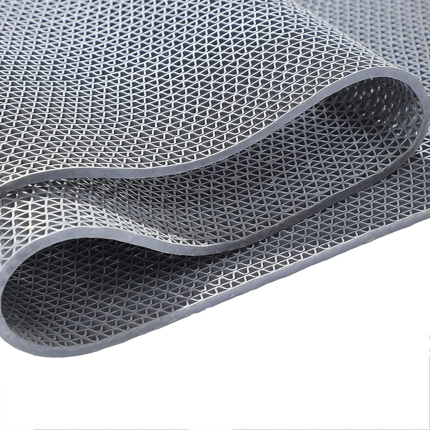 Hpthly Grey Bathroom Drainage Non-Slip Mat Cuttable Pvc Hollow Door Mat For Swimming Pool Indoor Outdoor,Gray-120Cmx500cm