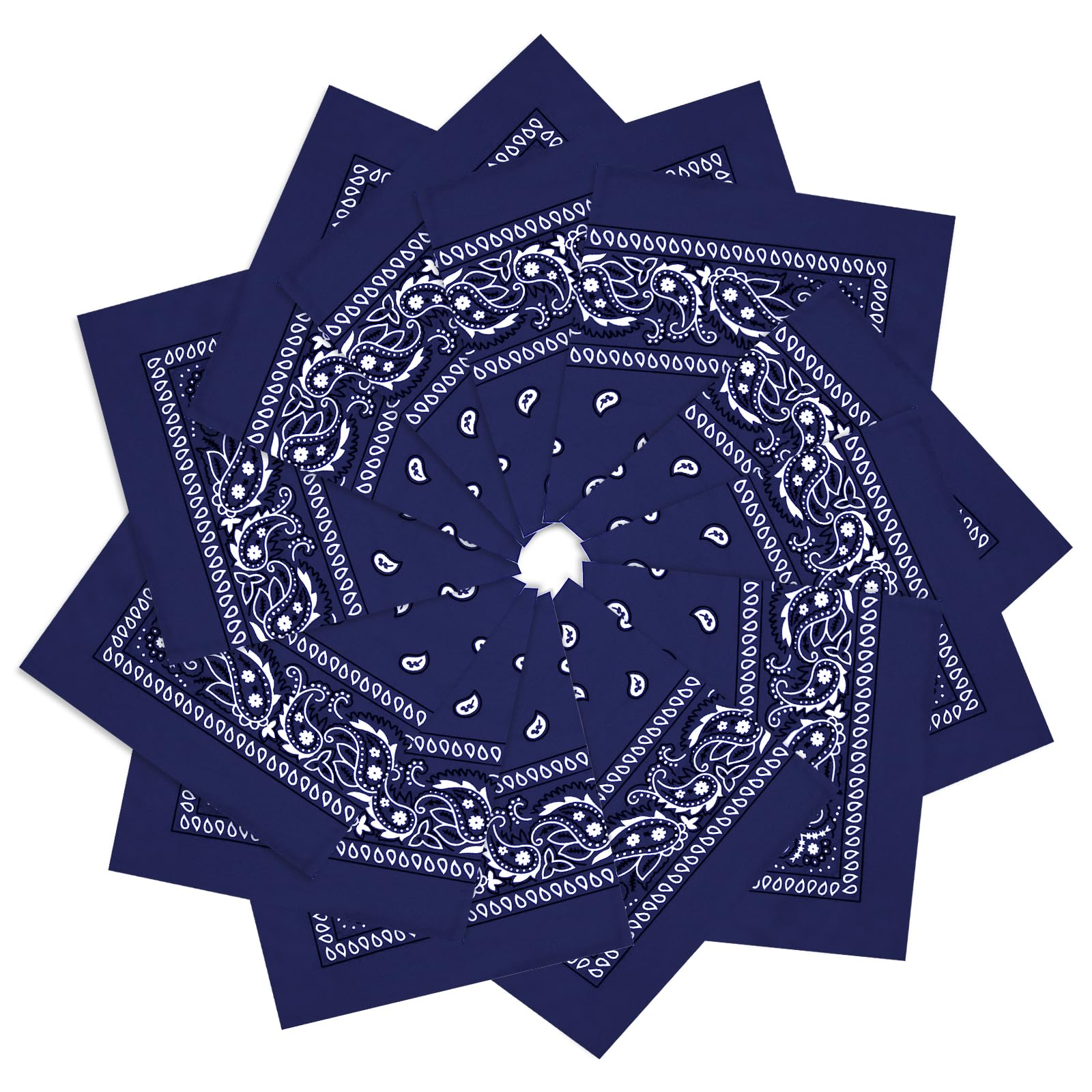 12 Pack Bandanas Unisex Paisley Cowboy Bandanas Bulk Multi Purpose Headband Scarf for Men Women Costume