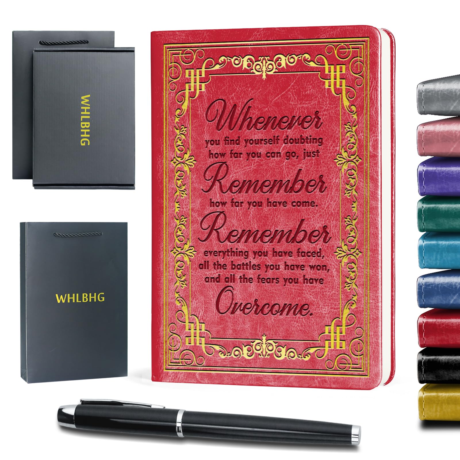 Carnet de notes de rétablissement rouge avec citation motivante