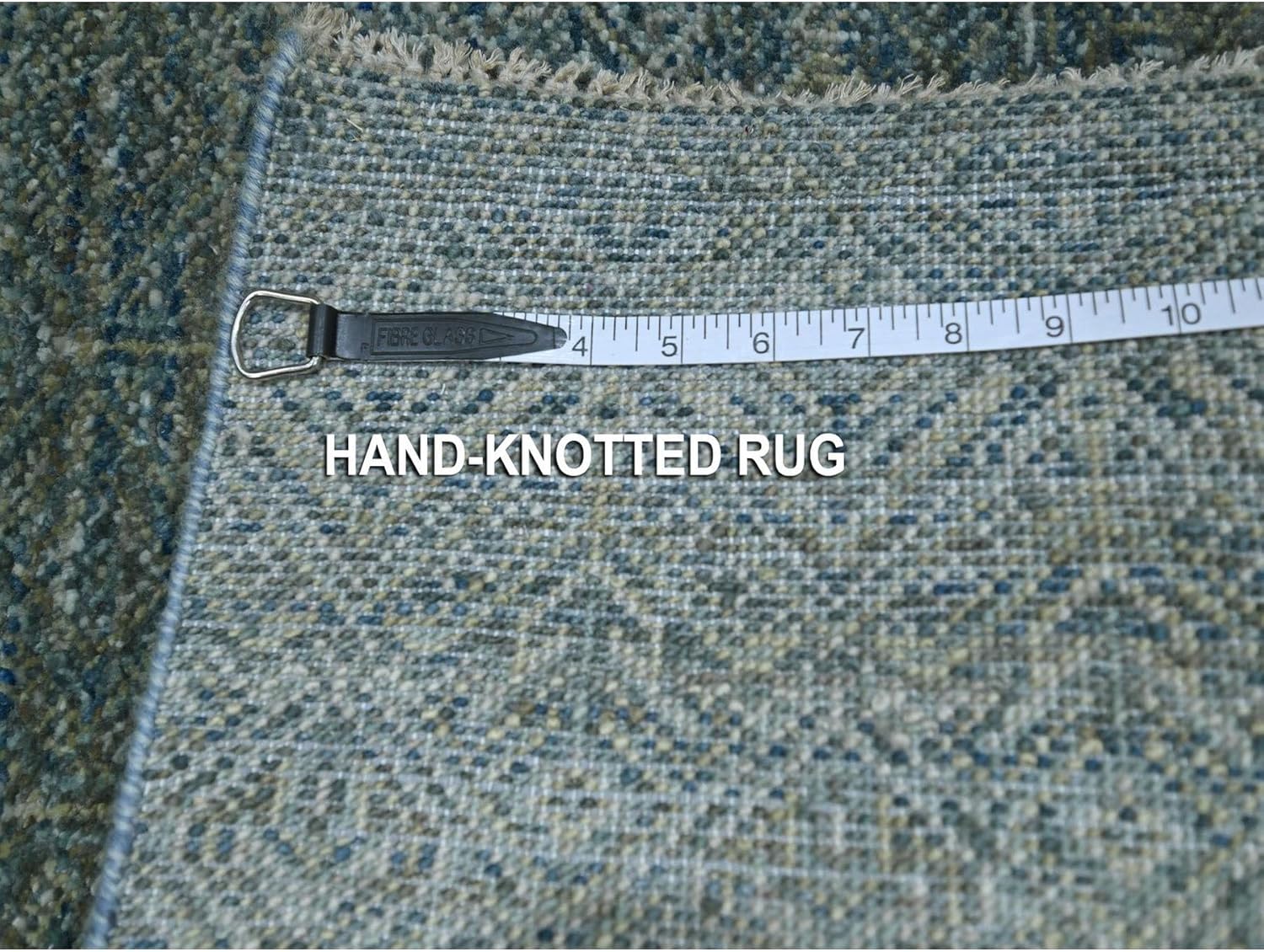 Hand Knotted Oriental Rug, Ocean Blue, Soft Wool, 3'1"x5', Kohinoor Herat Geometric Diamond Pattern, Tone on Tone