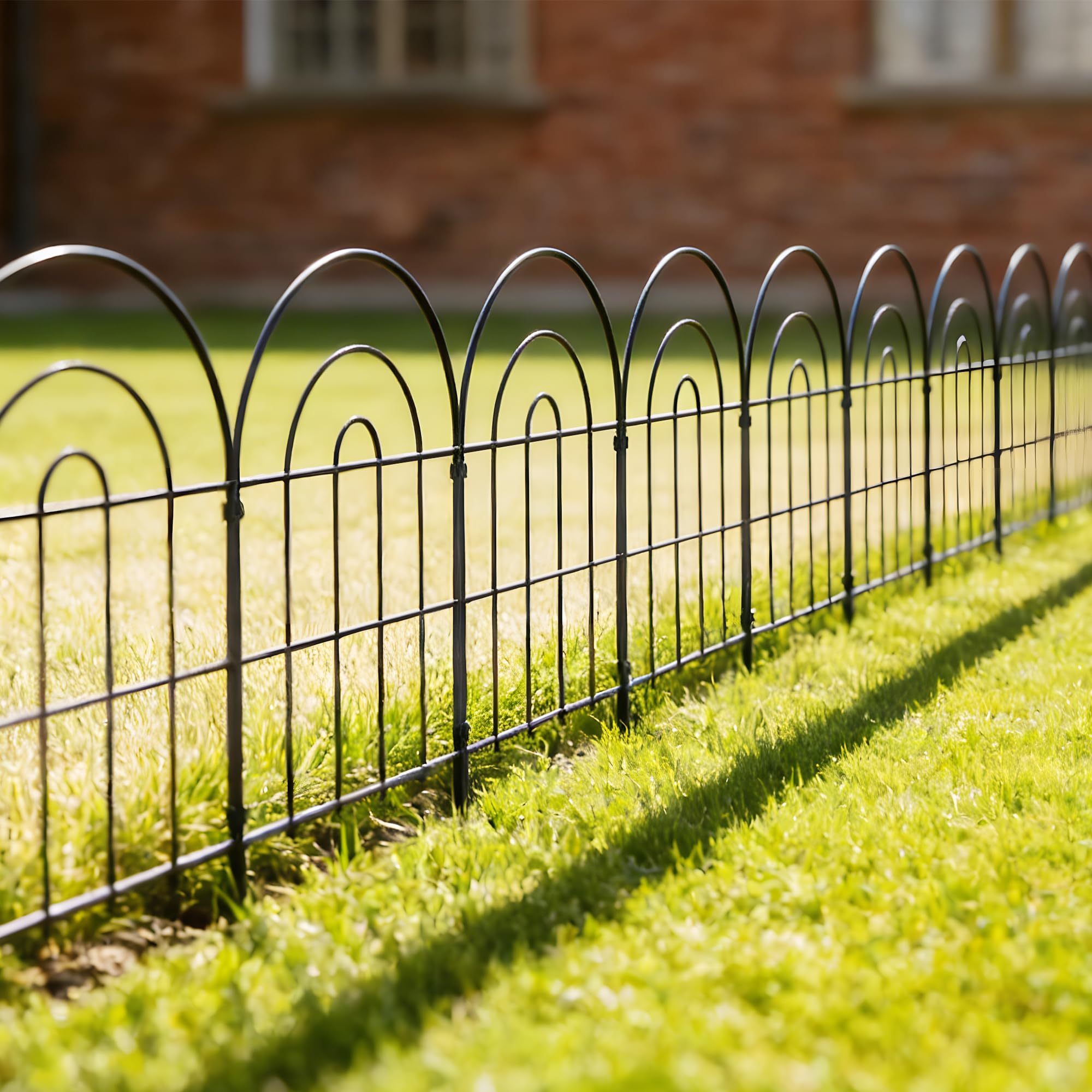Thealyn Metal Garden Fence 80cm H x 45cm W (10 Panels, Total Length 4.5m) Outdoor Decorative Fence No Dig Fence Border Fence Dog Fence for Flower Bed, Yard, Animal Barrier (Arch)