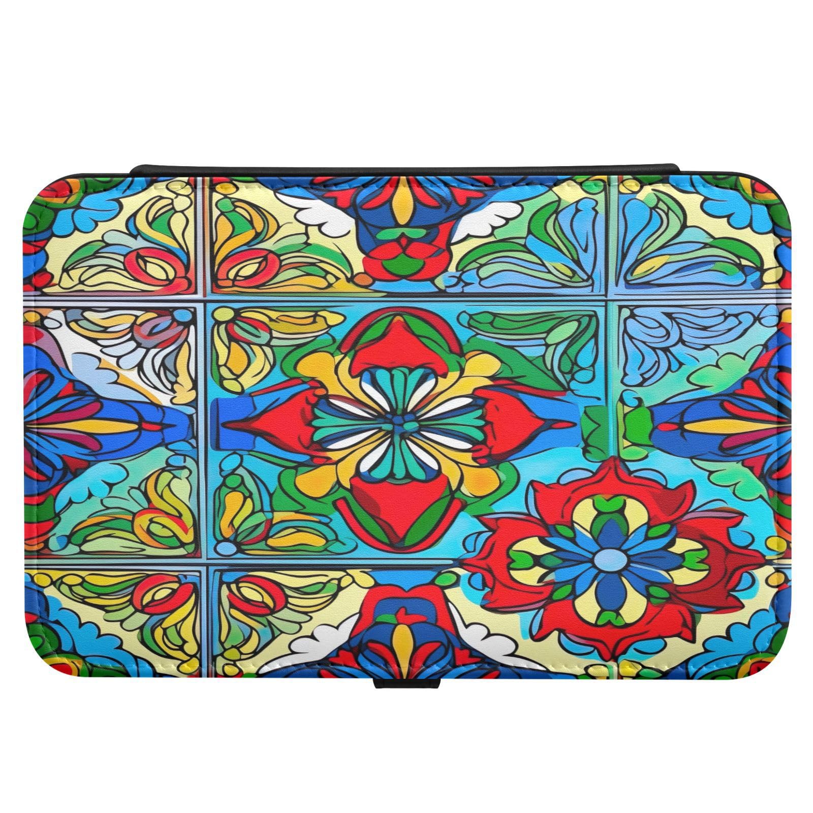 Haskirky Mexico Pattern Jewelry Box Portable PU Leather Travel Jewelry Organize for Women Jewelry Storage Display Holder for Ring, Necklace, Earring