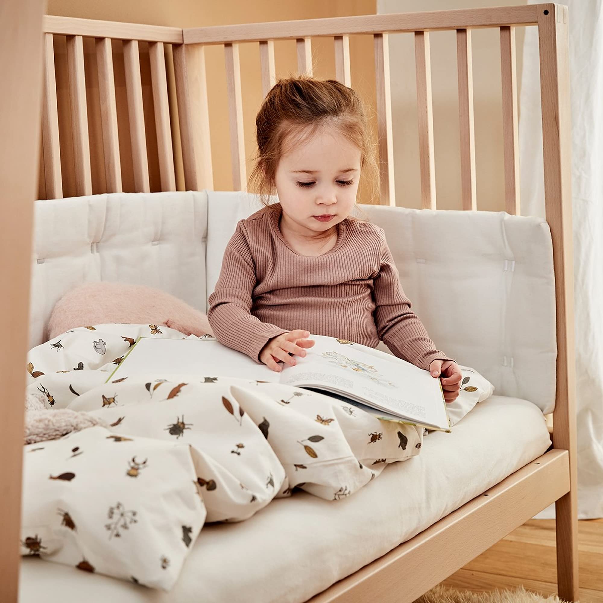Leander prześcieradła z gumką – 2 sztuki do łóżeczka dziecięcego Leander + łóżeczko niemowlęce Linea + Luna łóżeczko dziecięce 120 x 60 cm – kolor: snow