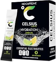 Celsius Hydration Lemon Lime Sugar-Free Electrolyte Drink Mix, 14 Pack - Caffeine-Free Hydration Packets with B Vitamins