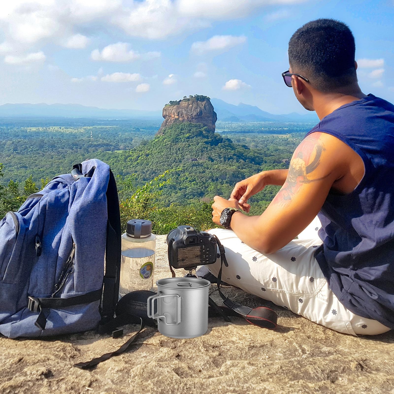 Titanbecher Mit Deckel Isolierter Campingbecher Tragbarer Teebecher Für Outdoor-wanderungen Und Rucksackreisen Faltbarer Wasserbecher Aus Titan Für Camping Und Kochen