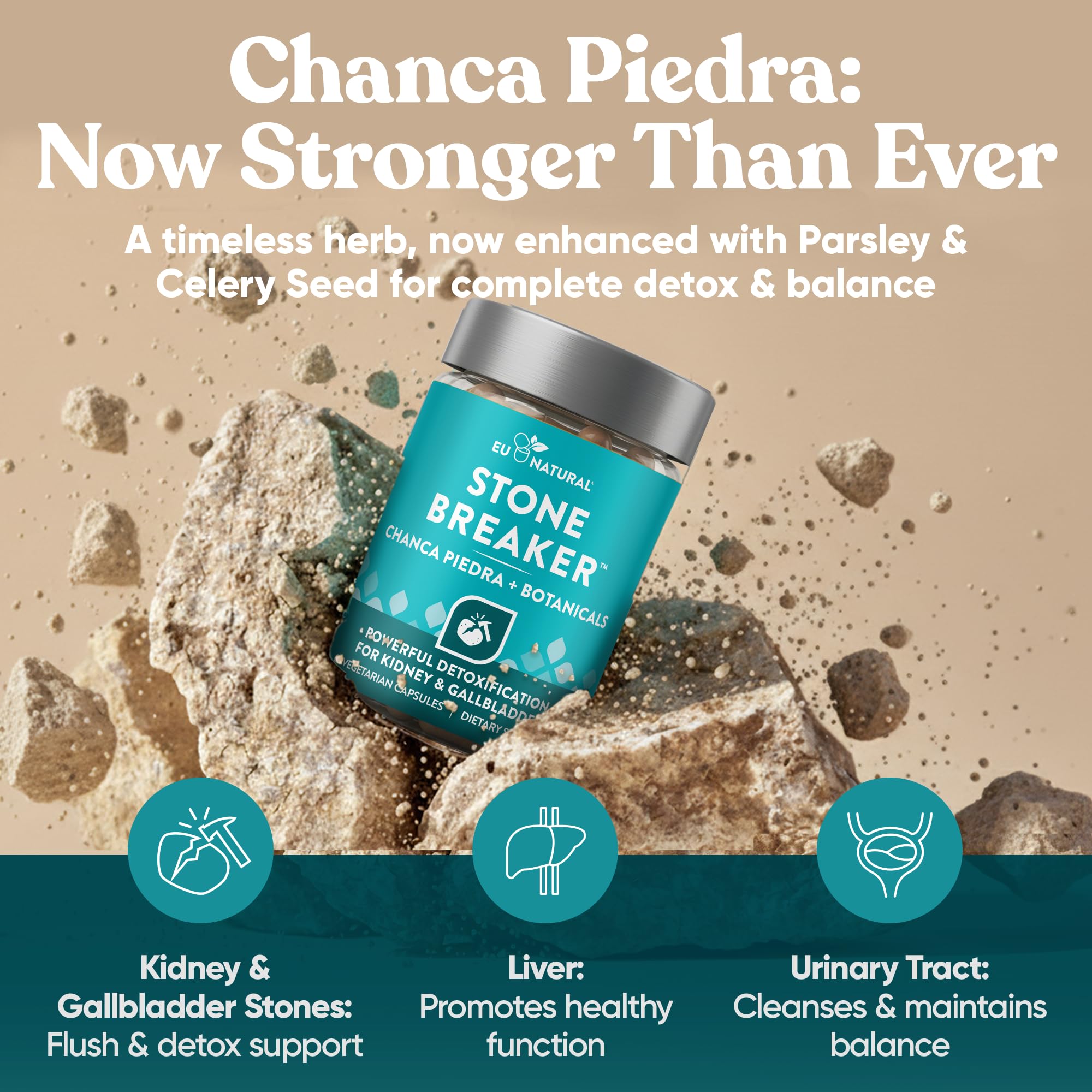 Eu Natural Chanca Piedra Stone Breaker - Kidney & Gallbladder, 60 Capsules — Amazon image 6