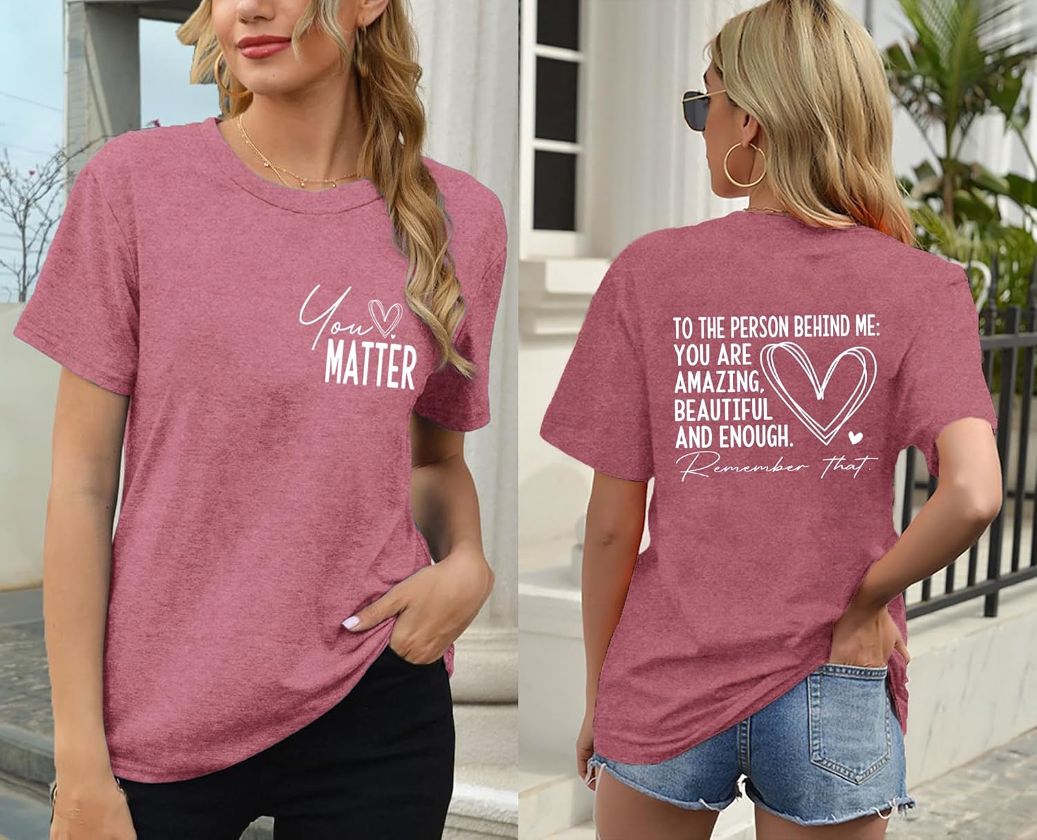 You Matter Shirt Women to The Person Behind Me Tshirt Mental Health Inspirational Tee Top - Image 2