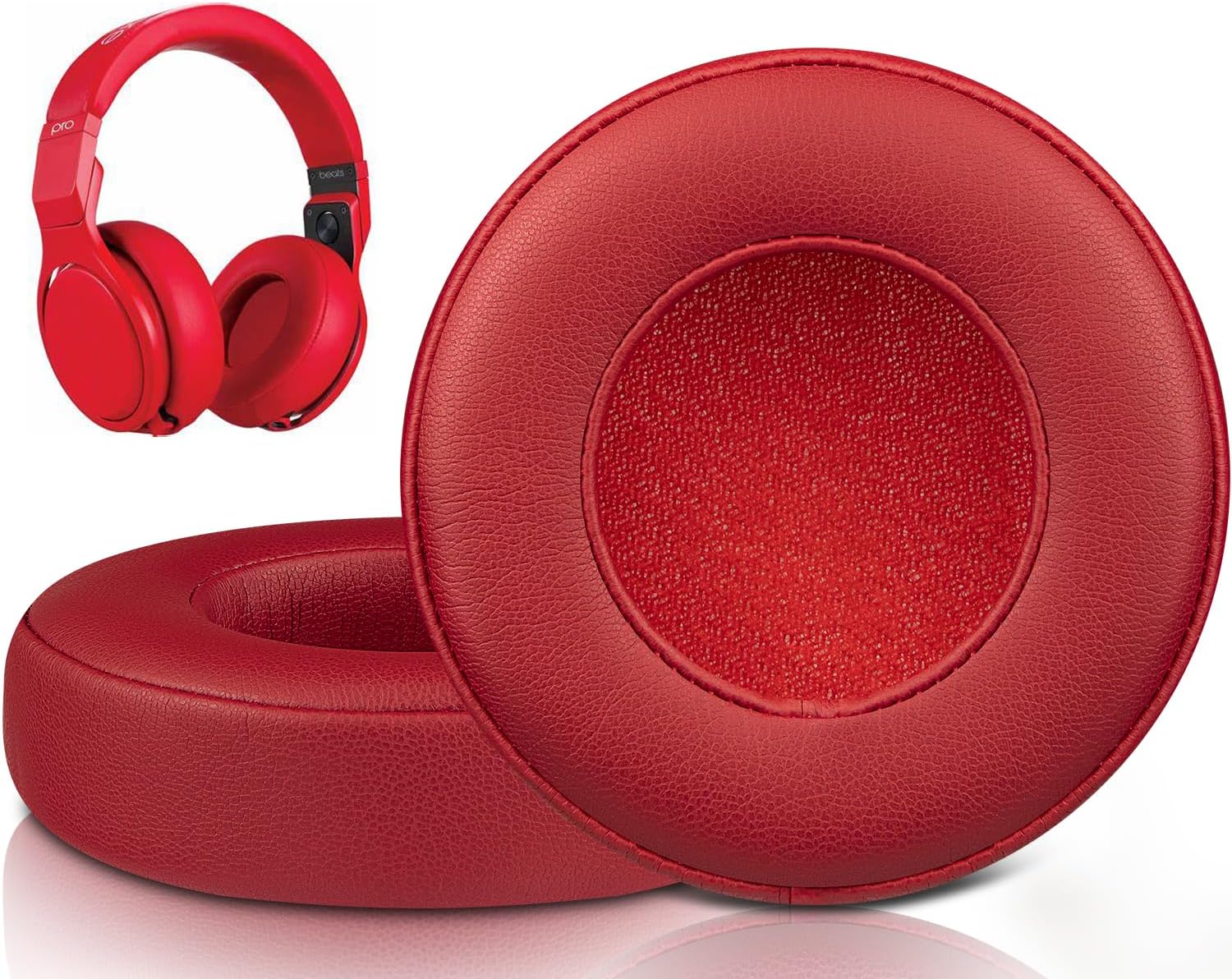 SOULWIT Earpads for Monster Beats Pro by Dr Dre Detox Headphones, Softer Protein Leather, High-Density Noise Isolation Foam - Black