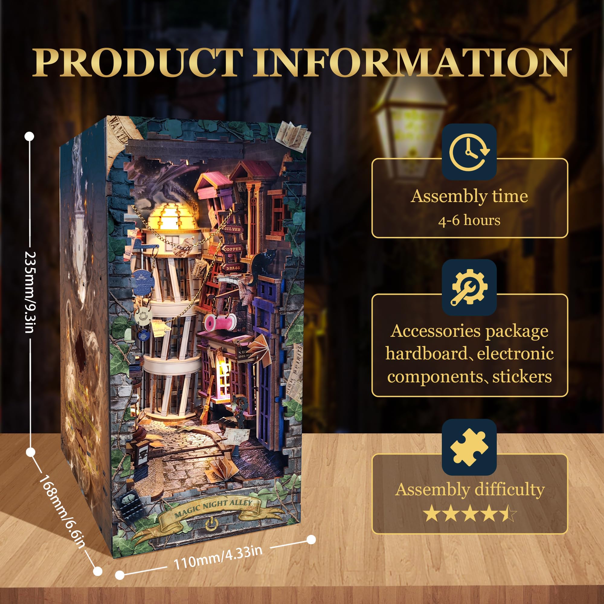 Amazon | STRUCWOOD ブックヌークキット LEDライト付き DIY ミニチュア