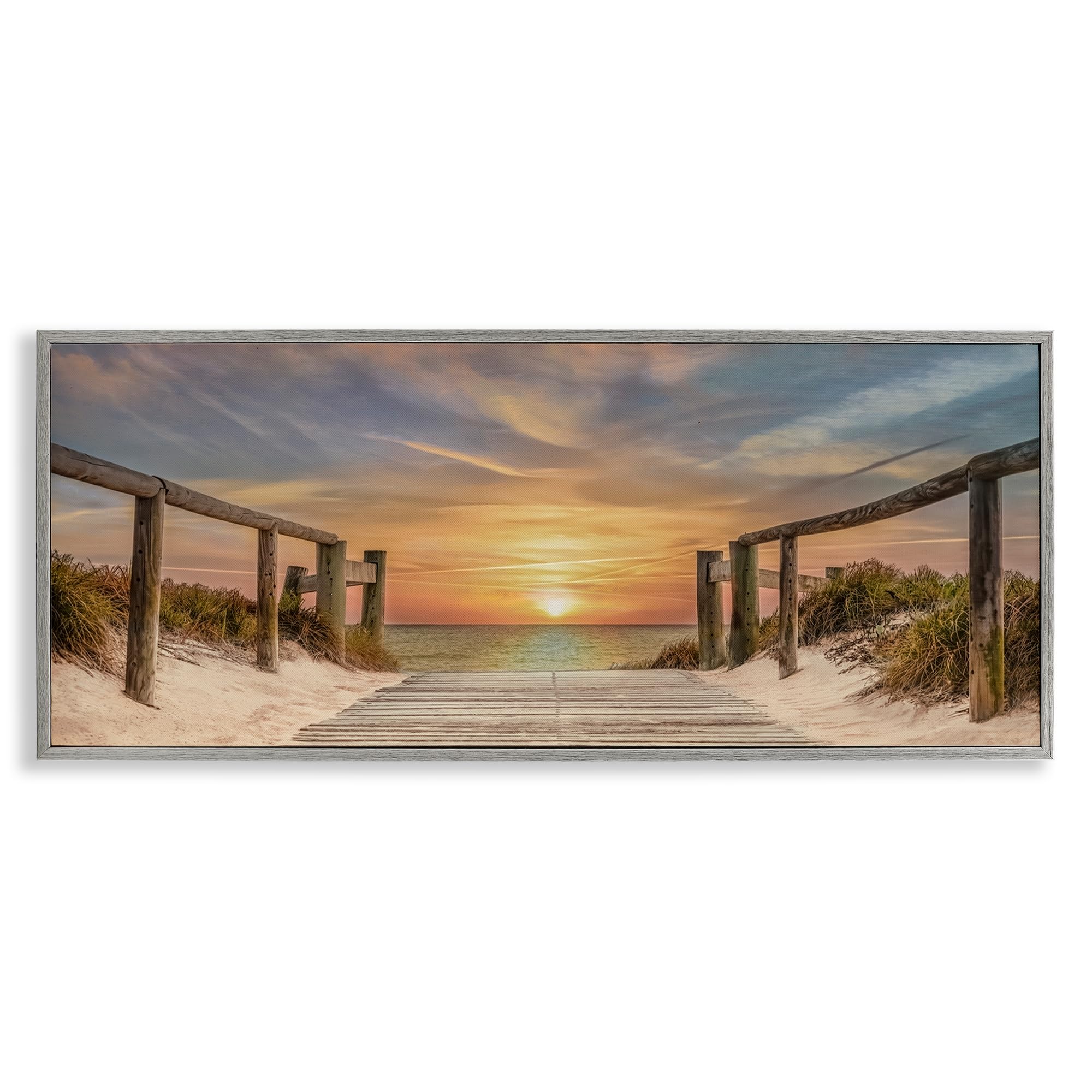Stupell Industries Farmhouse Gray (Textured) 'Pathway To Sunset'| Framed Giclee Art