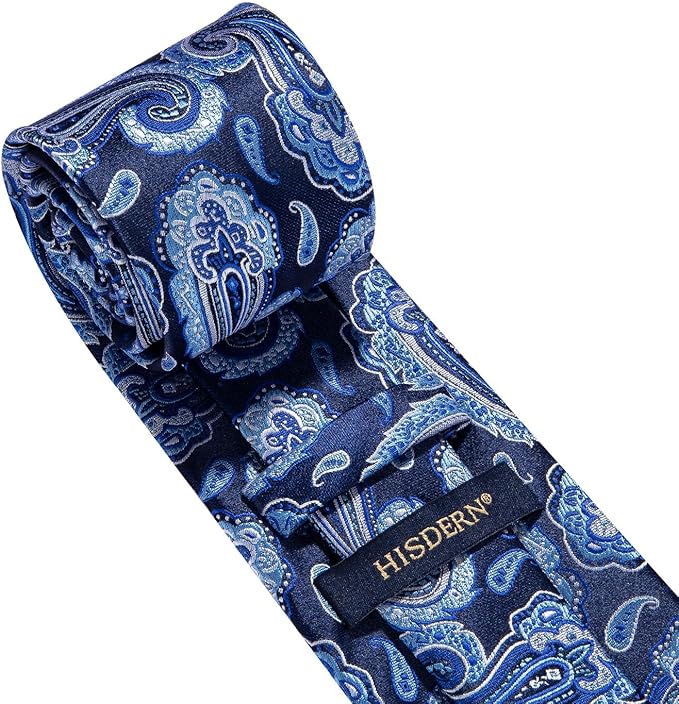 Set de Corbata y Pañuelo de Bolsillo Paisley Floral para Hombre miniatura 6