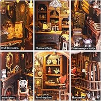 Vista 4 de Kit de Rincón de Libros, Tienda Mágica de Muñecas para Casa de Muñecas, Estantería para Libros, Decoración de Pasillo, Kit de Bricolaje de Casa