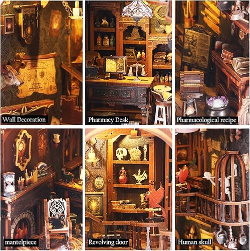 Miniatura 4 de Kit de Rincón de Libros, Tienda Mágica de Muñecas para Casa de Muñecas, Estantería para Libros, Decoración de Pasillo, Kit de Bricolaje de Casa