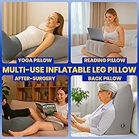 Vista 7 de Inflatable Leg Elevation Wedge Pillow for Sleeping, Post Surgery Recovery, Swelling Relief, Blood Circulation Foot Rest Cushion, Injury Leg Support