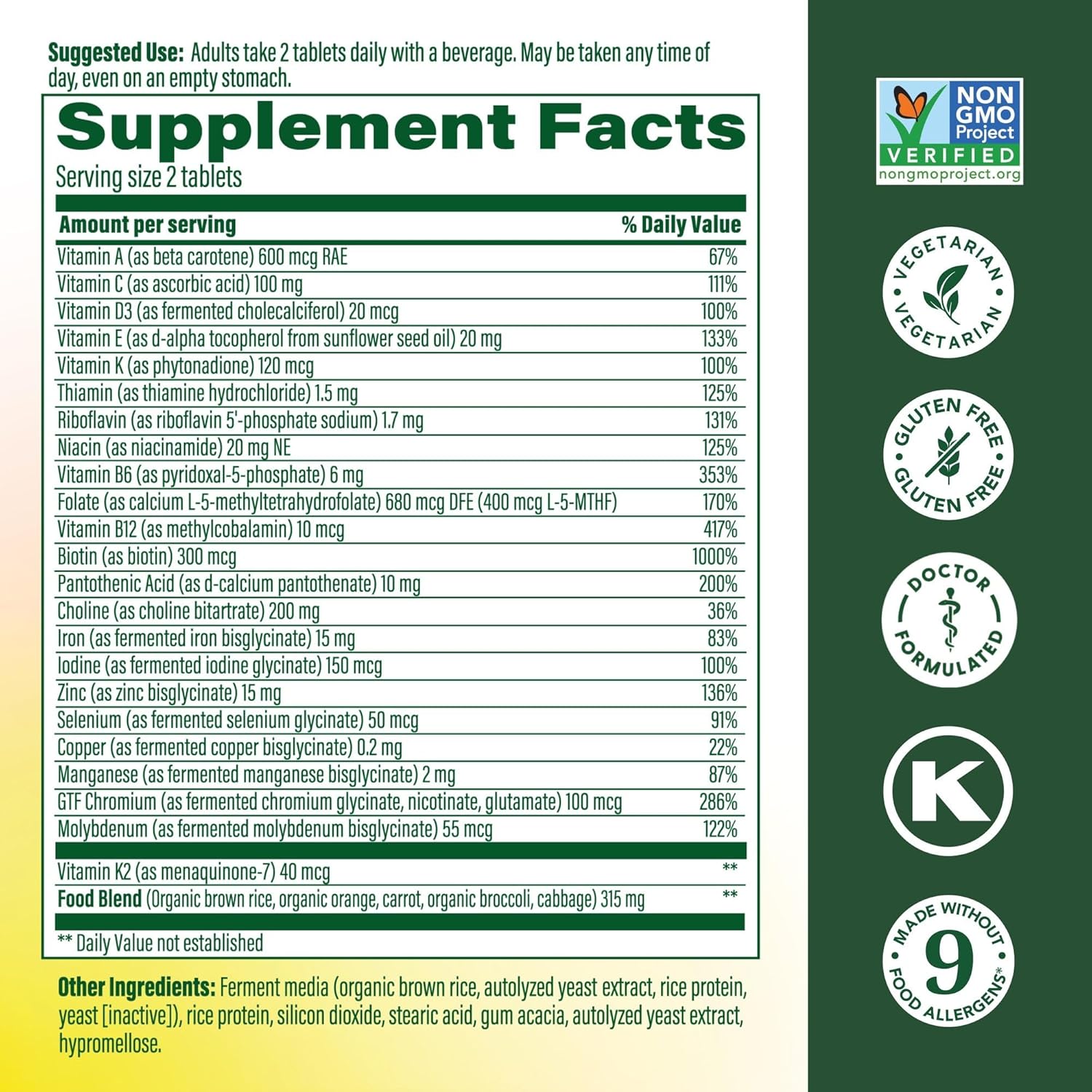 MegaFood Women's Advanced Multivitamin for Women - Doctor-Formulated With Iron, Choline, Vitamin D, Vitamin C & Zinc - Brain Health - Immune Support - Non-GMO - Vegetarian - 60 Tabs (30 Servings) - Image 2