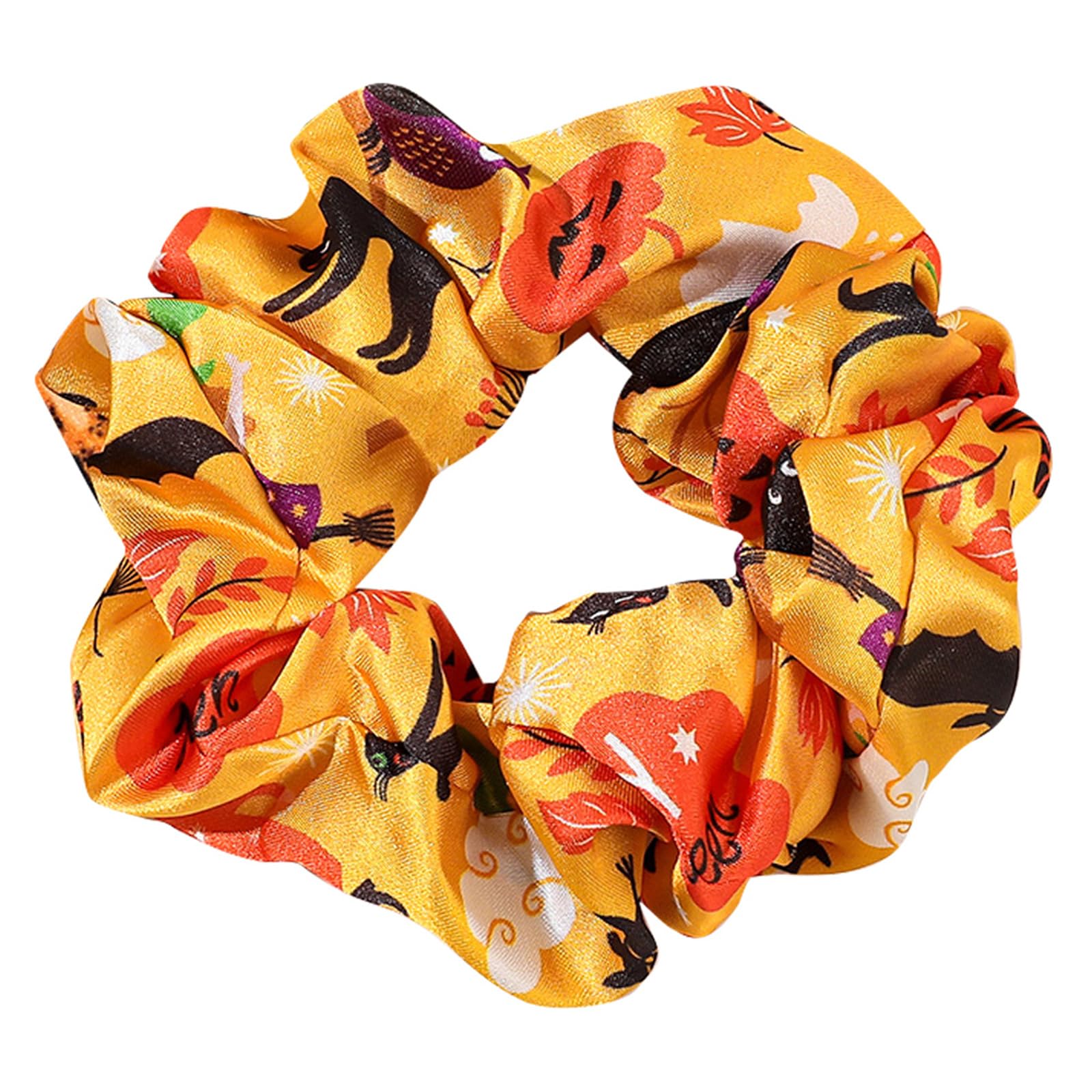 Fentency Halloween Hair Scrunchies Elastic Satins Hair Ties Ponytail Holders Hair Bands Halloween Accessories for Women Girls