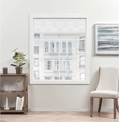 Miniatura 9 de Exclusive Home Prague Trellis - Persiana romana 100% opaca de 27 x 64 pulgadas, color blanco