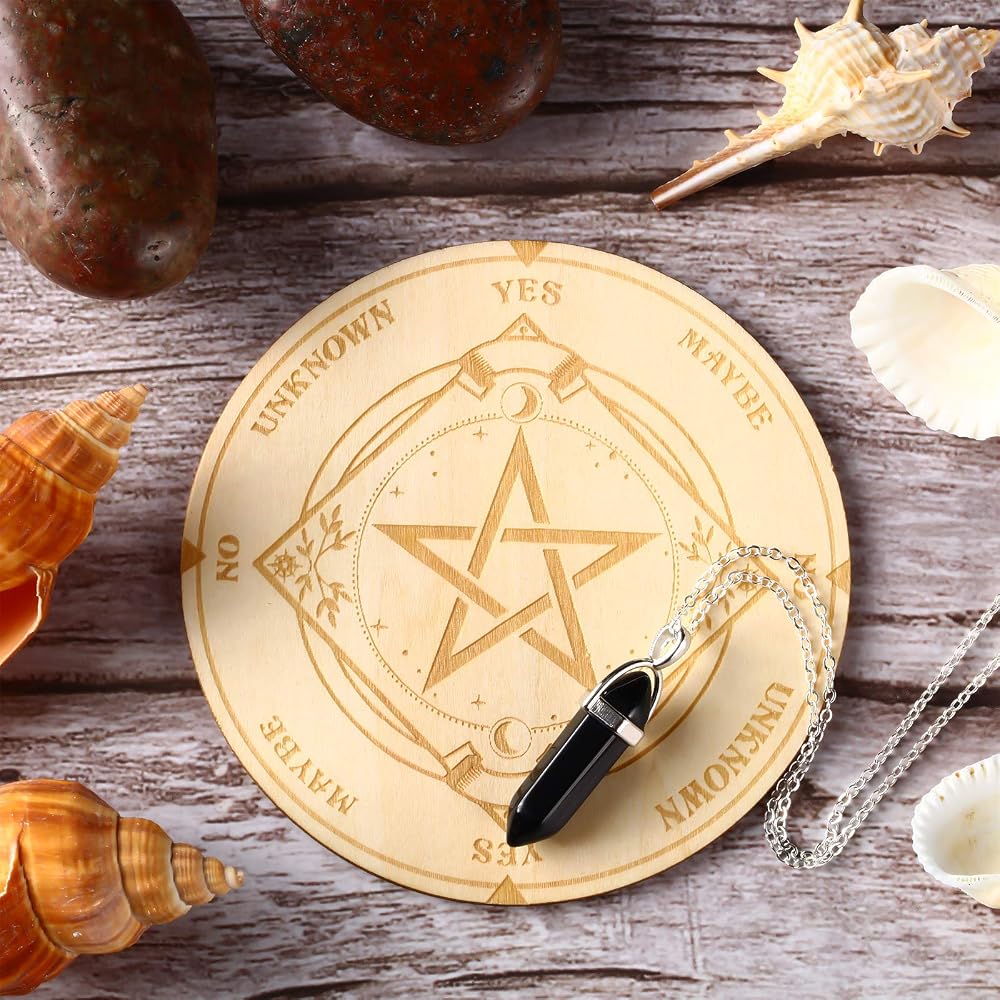 Tavola Divinazione Legno Metafisica Tavola Pendolo Stella Legno Per Divinazione – Wicca, Esoterismo, Regalo Misterioso Decorazione Altare Esoterico