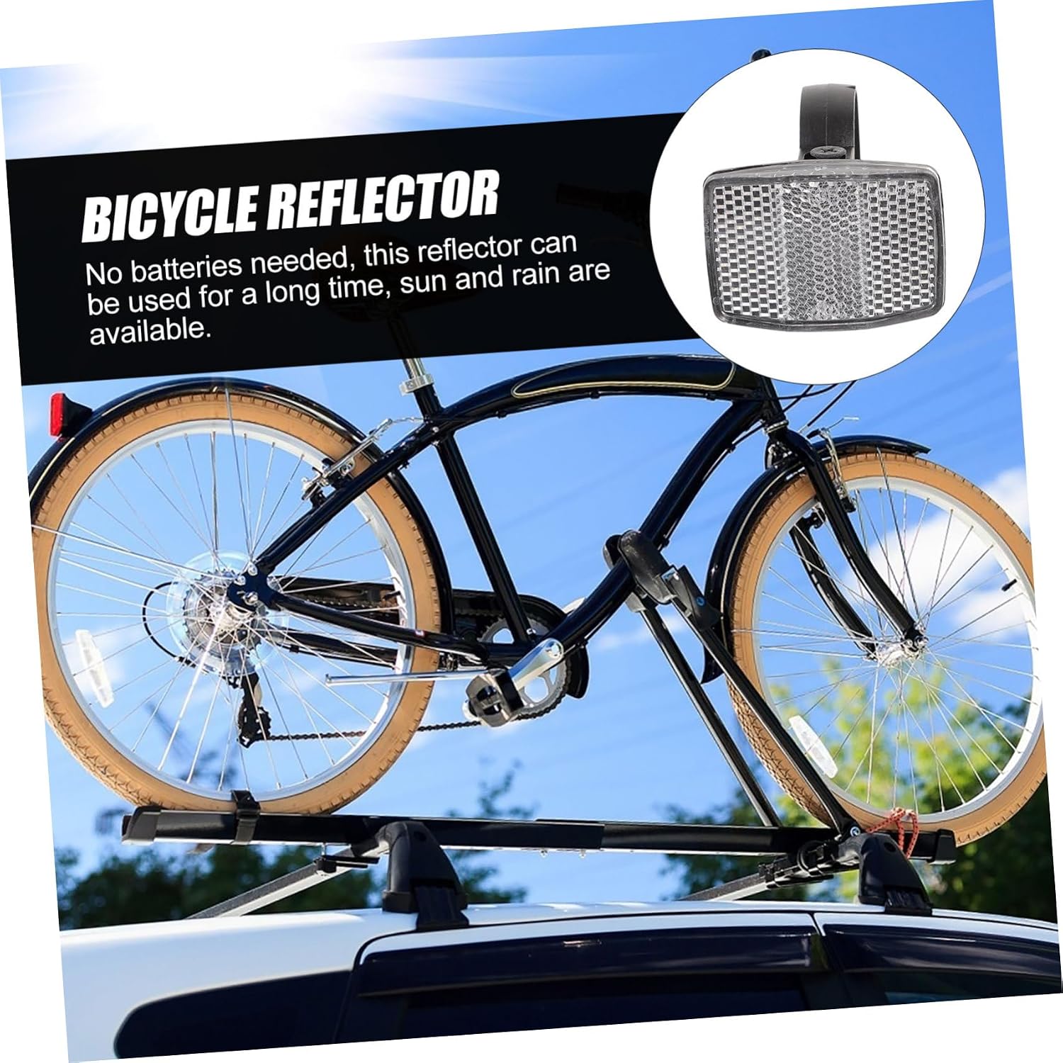Professional Bike Reflectors Kit Reflective Warning Film for Cycling Accessories Front Rear Safety Lights