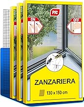 PIC Zanzariera Finestra 130x150 - Confezione da 3 Zanzariere per Finestre, Schermo per Finestra Regolabile comprende Nastro di Fissaggio e Panno per la Pulizia