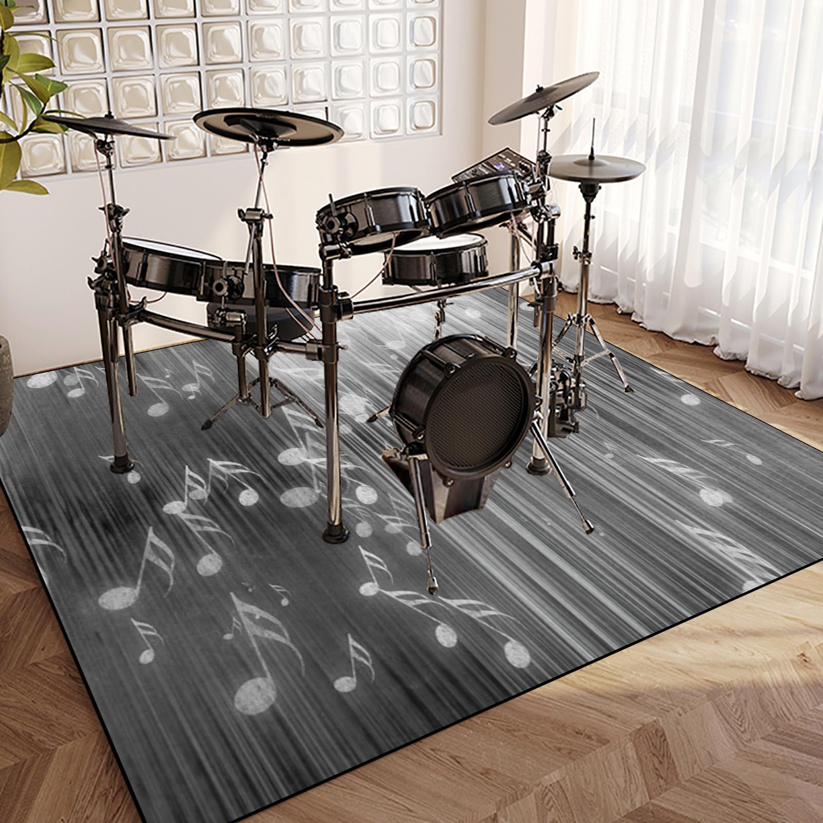 160 x 120 cm Tappetino per Batteria Elettronica | Drum Carpet per Rullante Grancassa Tamburo Jazz Batteria | Tappeto Batteria Insonorizzato Tappetini Strumenti Musicali Tappeti Antiscivolo Domestico