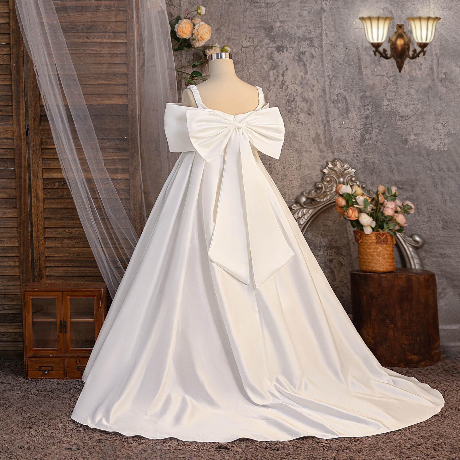 Vestito Ragazza Estivo Abito Bambina Elegante Vestiti Estivi Ragazza Elegante Abito Festa per Ragazze con Corpetto Raso Senza Maniche Fiocco Leggero Stile Matrimonio Preadolescenti Dress Compleanni