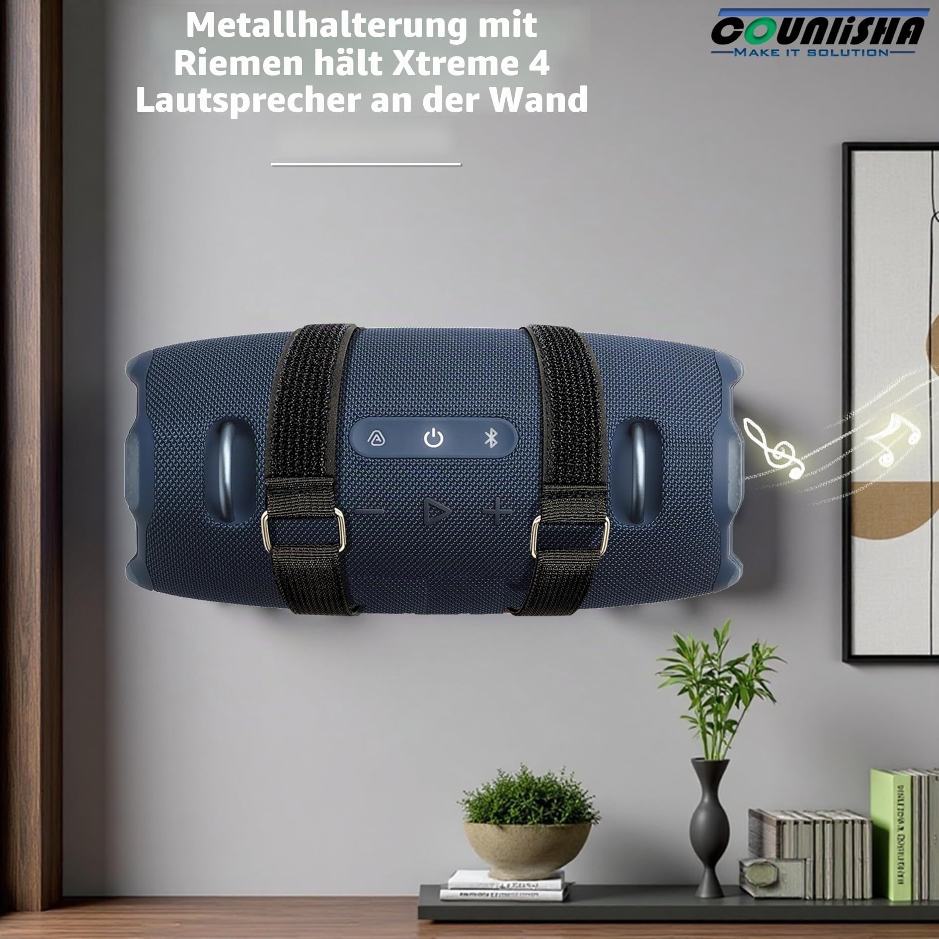 Wandhalterung aus Metall, kompatibel mit jbl Xtreme 4, tragbarer Lautsprecher für Jet-Ski, Schneemobil, Boot, PWCs, sichere Halterung, Wandhalterung mit verstellbarem Gurt für JBL Xtreme3,2