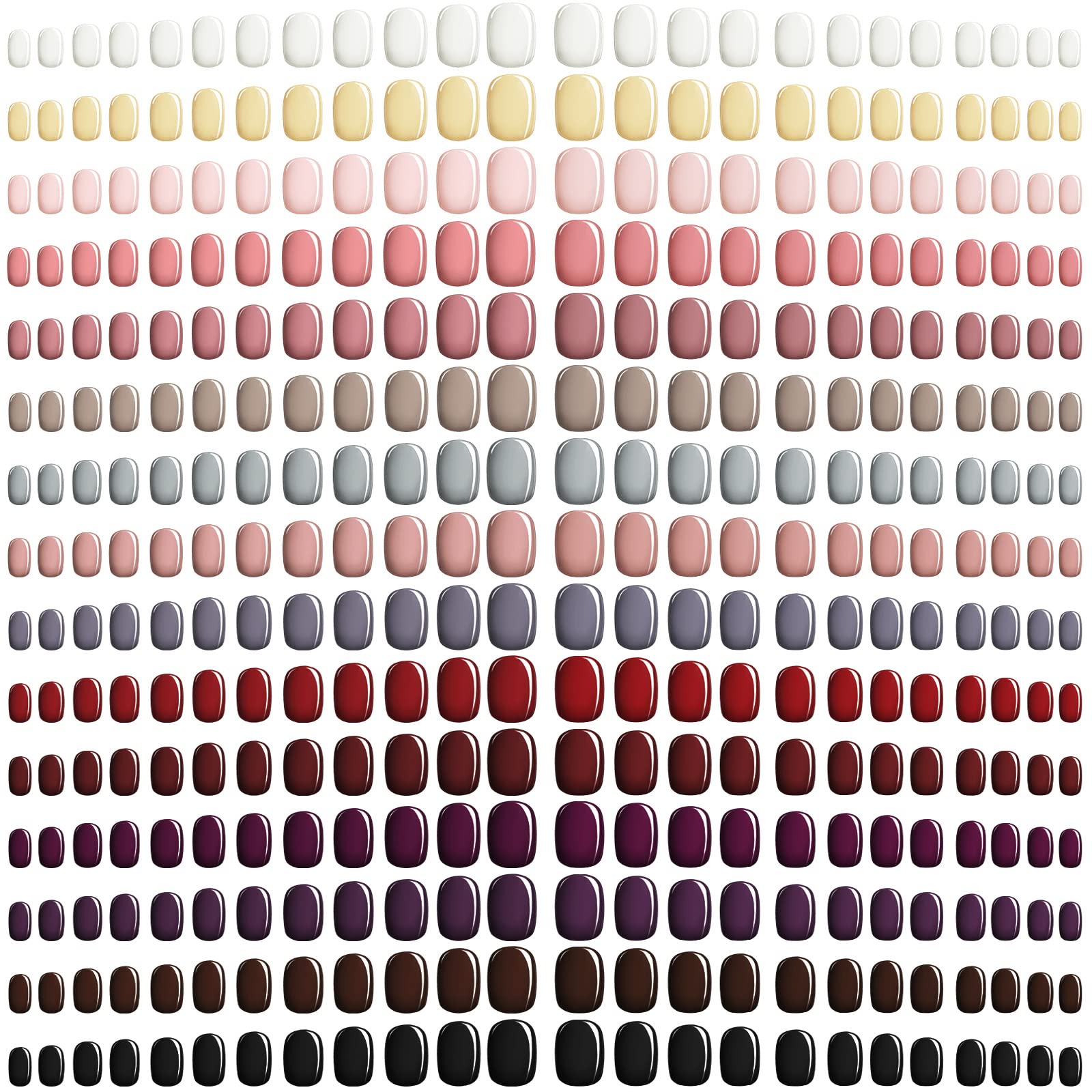 Honoson 720 Pieces Short False Nails Medium Square Artificial Fake Nails Full Cover Fingernails Coffin Press on Nails Glossy False Nails Tips for Women Girls DIY Nail(Bright Color)