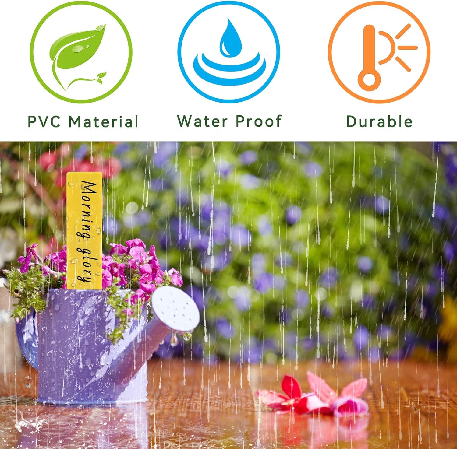 100Pcs Waterproof Plant Labels, Yellow Garden Labels Plastic Plant