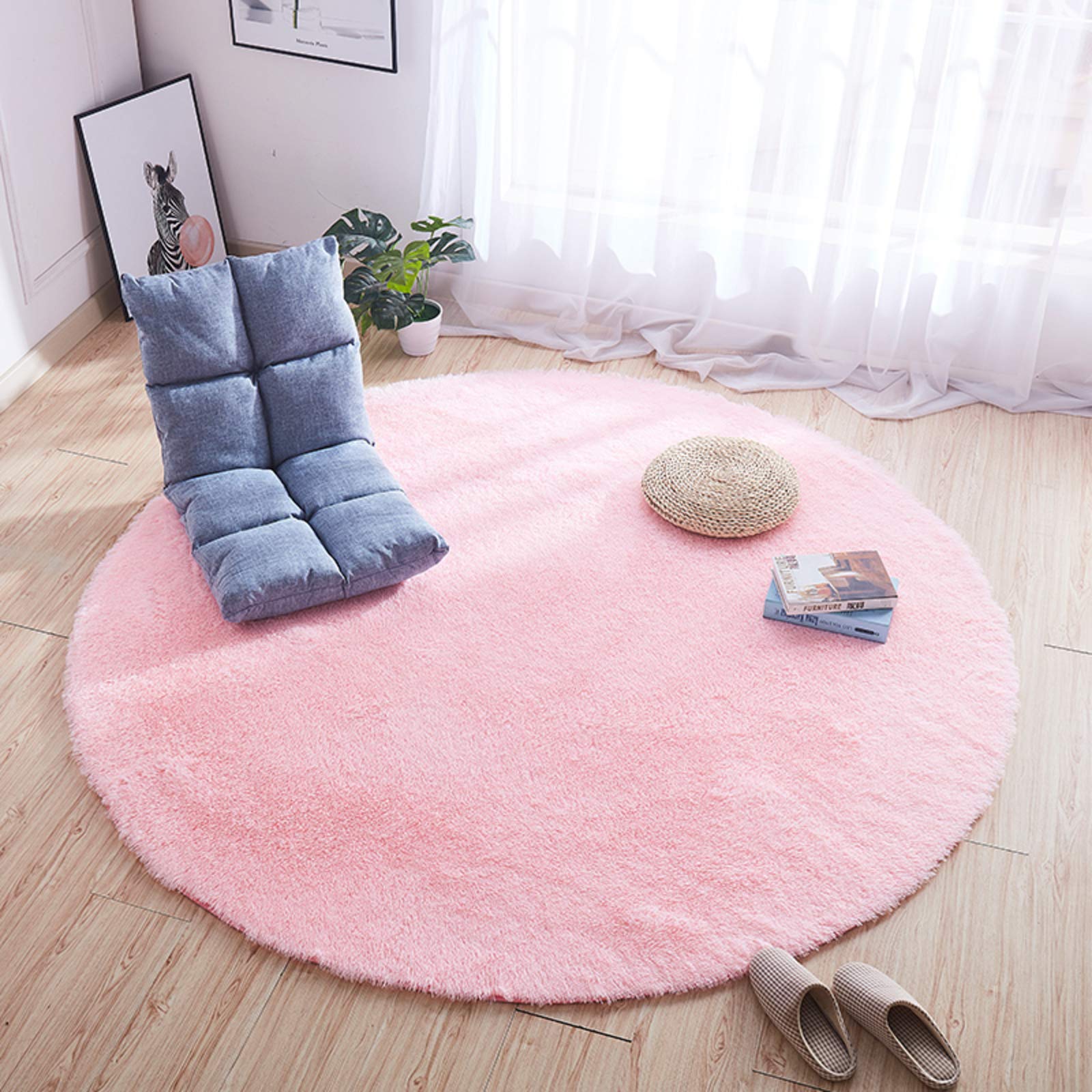 Gradient jednolity okrągły dywan, miękka puszysta mata podłogowa do sypialni dziecięcej, pogrubiony antypoślizgowy dywanik, łazienka jedzenie tył salon - i 180 cm