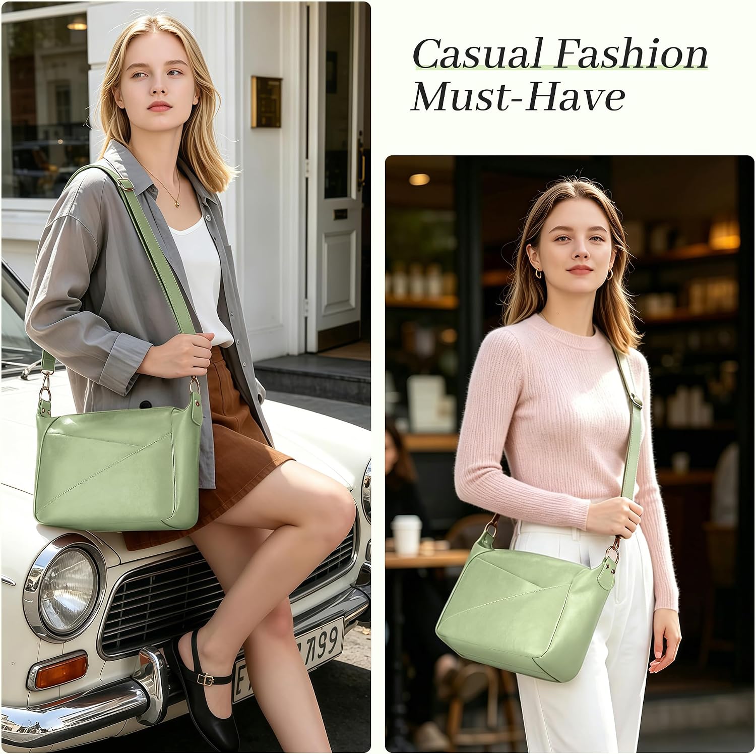 KOGTLA Crossbody Purses for Women with Adjustable Strap, Ladies Medium Vegan Leather Shoulder Bags, Hobo Handbags