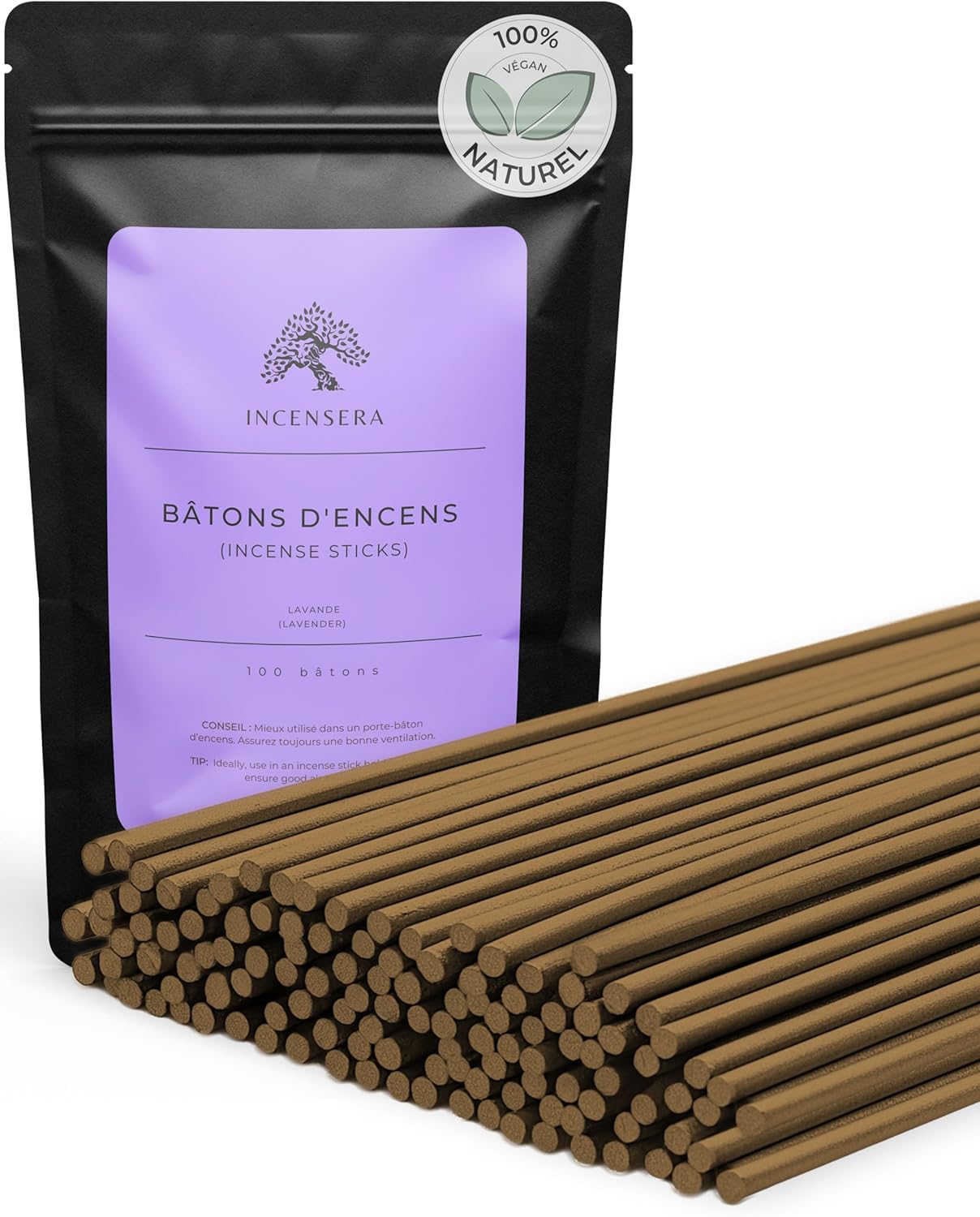 Lavender Incense – 100 Natural Relaxing Sticks – Non Toxic Natural Incense Stick for Sleep, Meditation, Yoga, Relaxation & Aromatherapy Gift