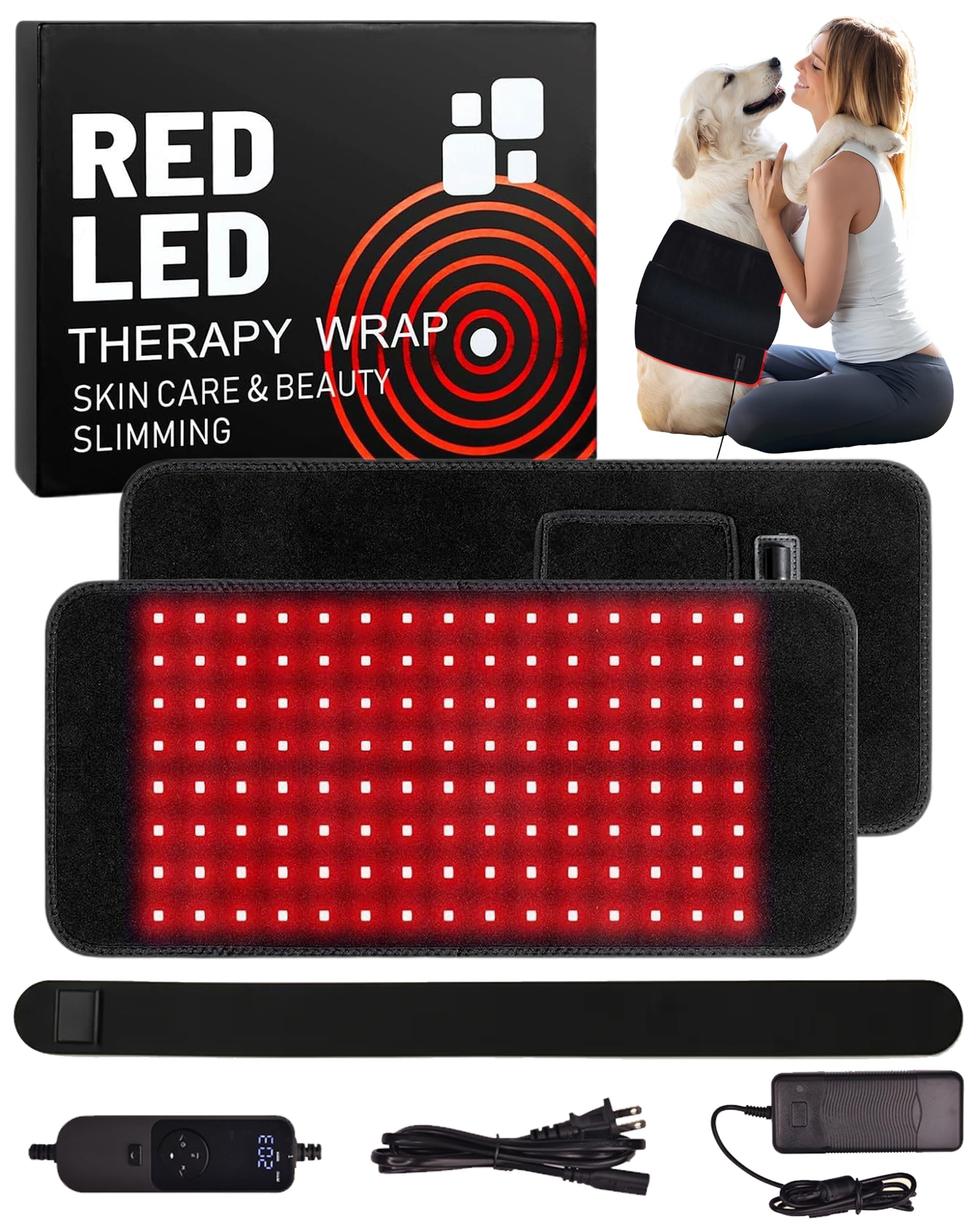 Luma Pet Red Light Therapy for Dogs, Luma Pet Red Light Therapy, Dual-Wavelength LED Mat with 120Pcs LED Light Beads, Adjustable Power & Time, for Hip, Joint & Back Comfort