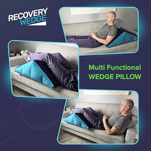 Miniatura 3 de Almohada de elevación de piernas de Recovery Wedge, almohada inflable de cuña para dormir y posquirúrgica, mejora la circulación y reduce la