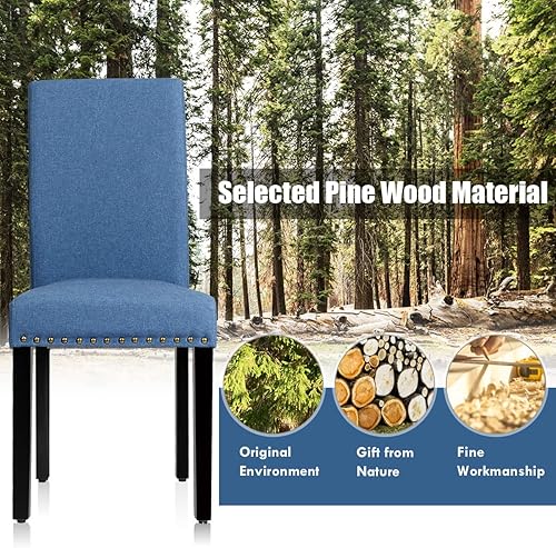 Miniatura 5 de NAFORT Juego de 2 sillas de comedor tapizadas, sillas de cocina con patas de madera, sillas modernas de alta gama para cocina, comedor, dormitorio,