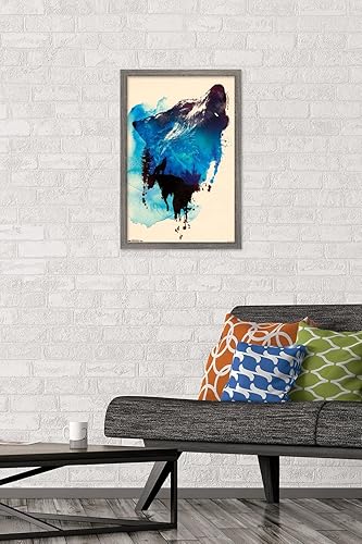 Miniatura 2 de Trends International Robert Farkas - Póster de pared de pintura de lobo, 22.375 x 34 pulgadas, paquete de póster y montaje