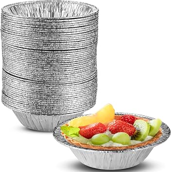 MT Products Aluminum Tart Pans 4.25" - Disposable Mini Pie Pans - Pack of 50